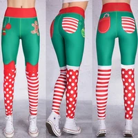 

Stitching Christmas digital print leggins Ladies Woman Girls Women Tights Fitness Leggings