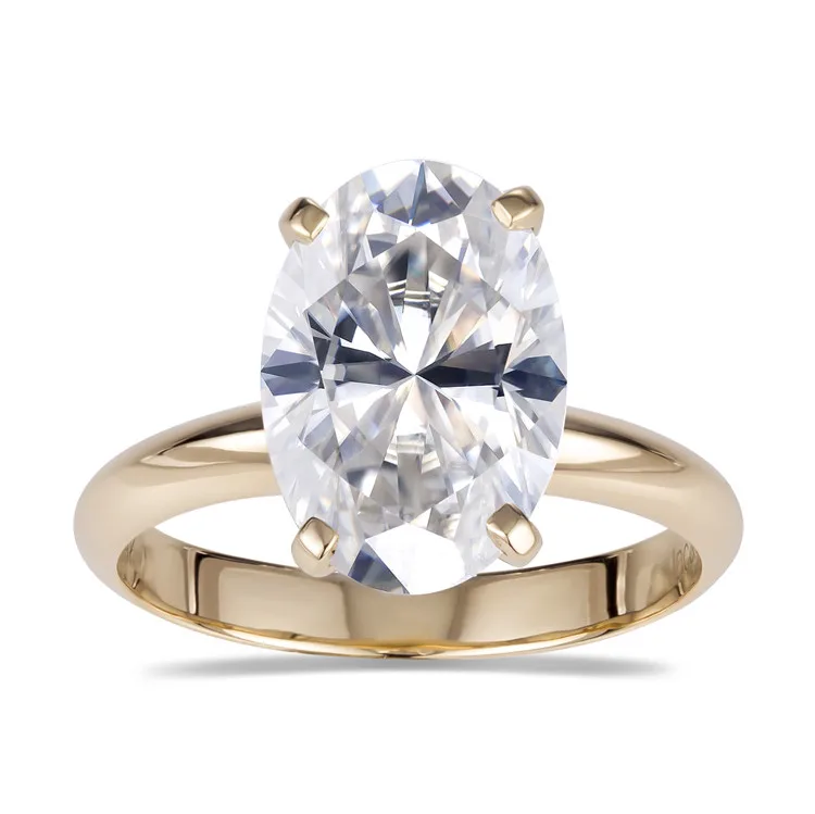 

MS-392 lab created diamond solitaire 14k 18K real gold jewelry 1carat 1.5carat 2carat Oval lab grown diamond jewelry ring