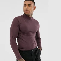 

Sport Style Cotton Mix Spandex Turtle Neck Workout Gym Fit Long Sleeve T Shirt Man