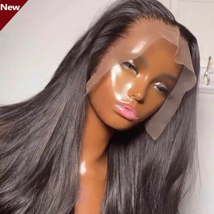 

Wholesale Lace Closure Wig Vendors,Raw Cuticle Aligned Pre Plucked invisible HD Lace Natural Color Straight Human Hair Wigs, Natural colors human hair wigs