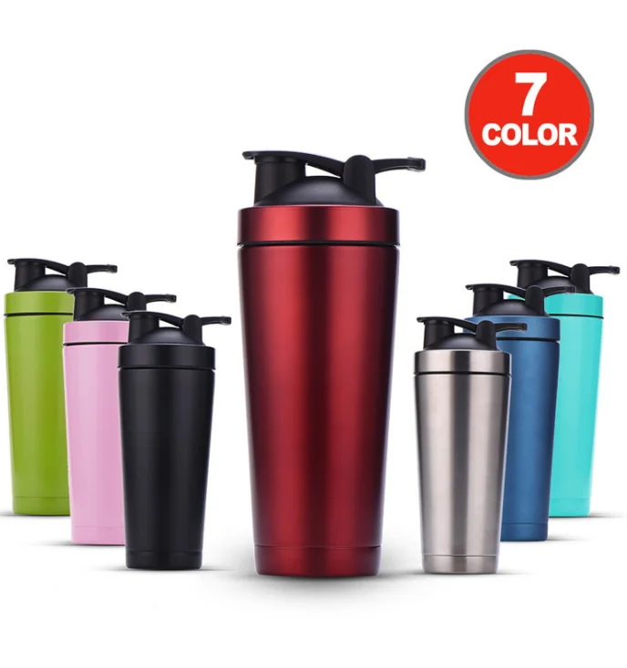 

OEM 25oz stainless steel vacuum insulated gym sport water bottle eco friendly joy protein shaker, Black ,white,pink,etc