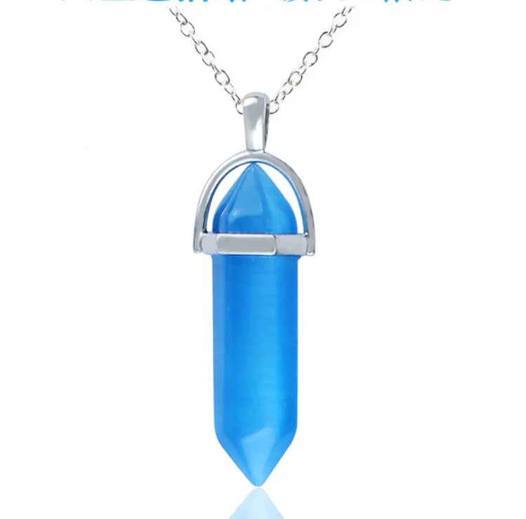 

Gemstone Bullet Shape Healing Pointed Chakra Beads Crystal Quartz Stone Charms Pendants for Necklace Jewelry Making Gift