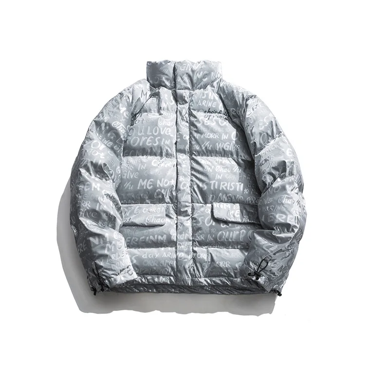 

Popular logo padded jacket for men 2020 winter new style full print loose youth bomber jacket