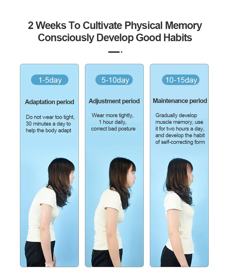 smart intelligent vibrating upright back posture corrector for