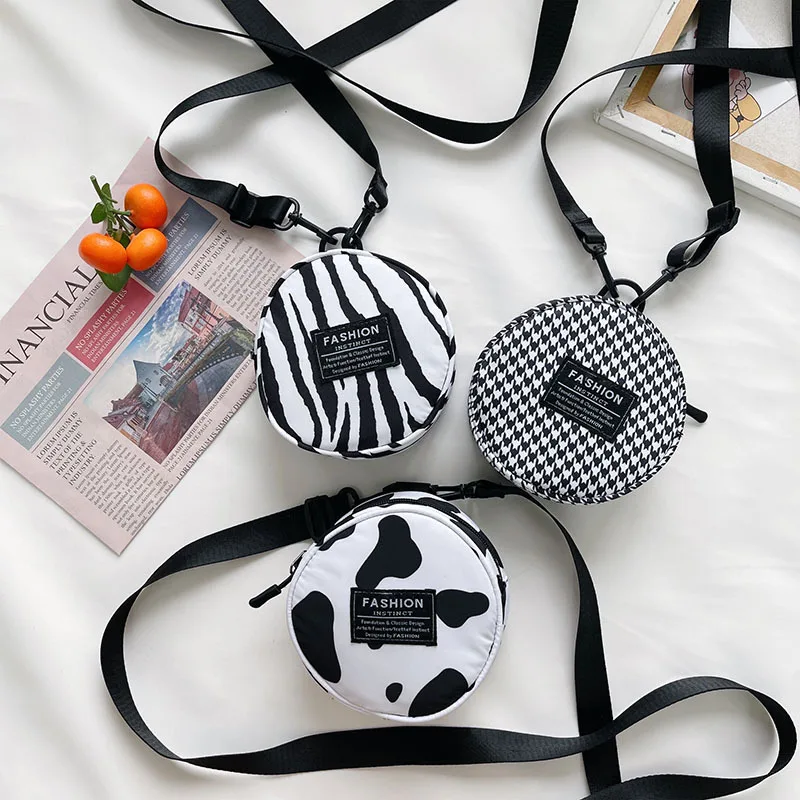 

2021 Fashion Autumn Korean Kids Girl Canvas Single Shoulder Bag Stripe Toddler Baby Mini Satchel, Black white