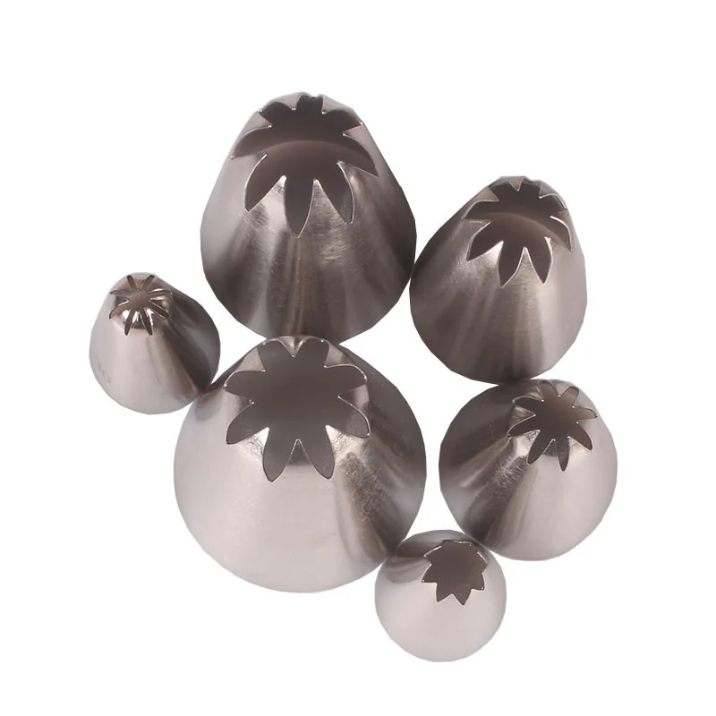 

8 jag 6 pcs set decorating tip combination cake cookies cream decoration baking tools large medium small, As picture