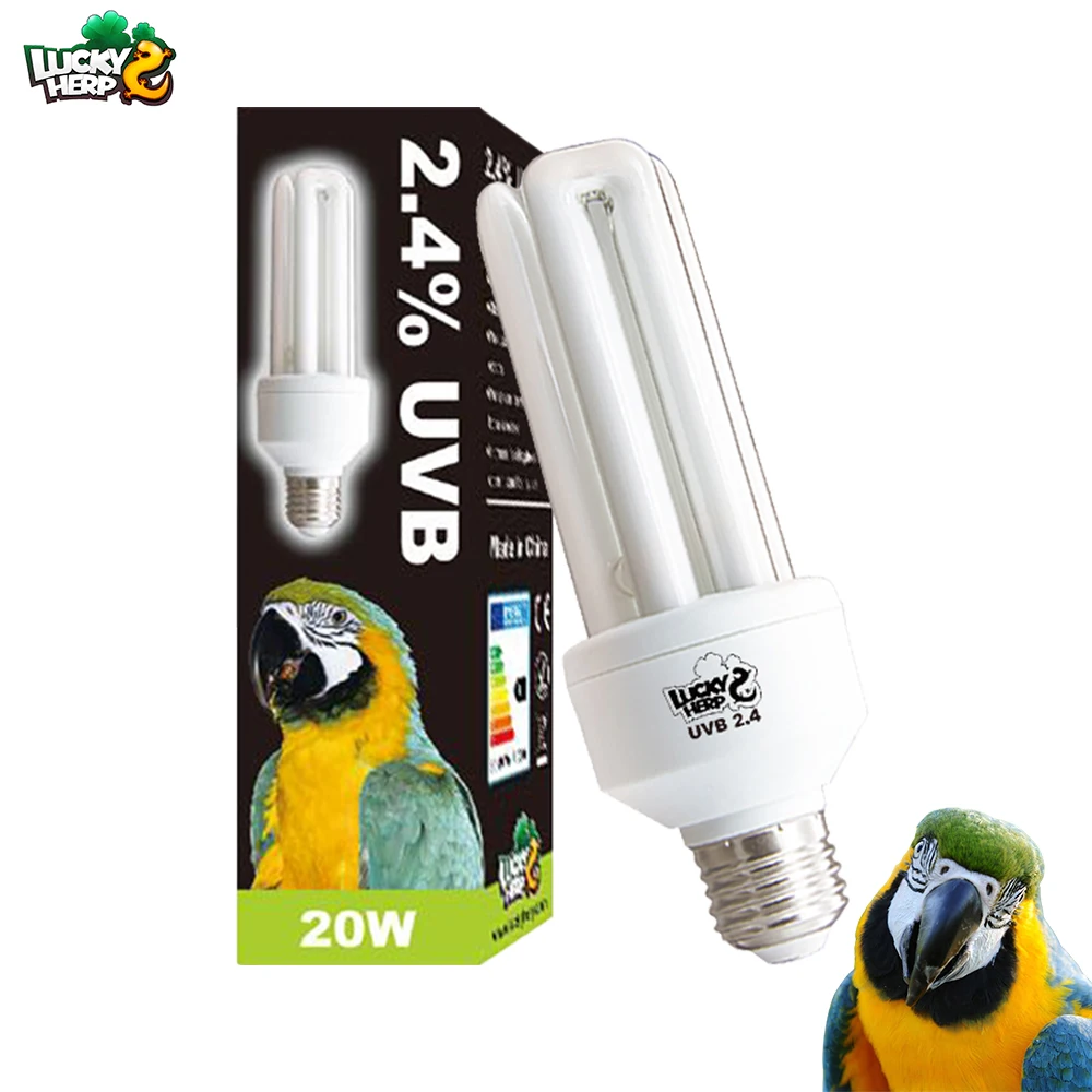 

20w Bird 2.0 uvb uva compact fluorescent lamp light bulb 2 in 1, White