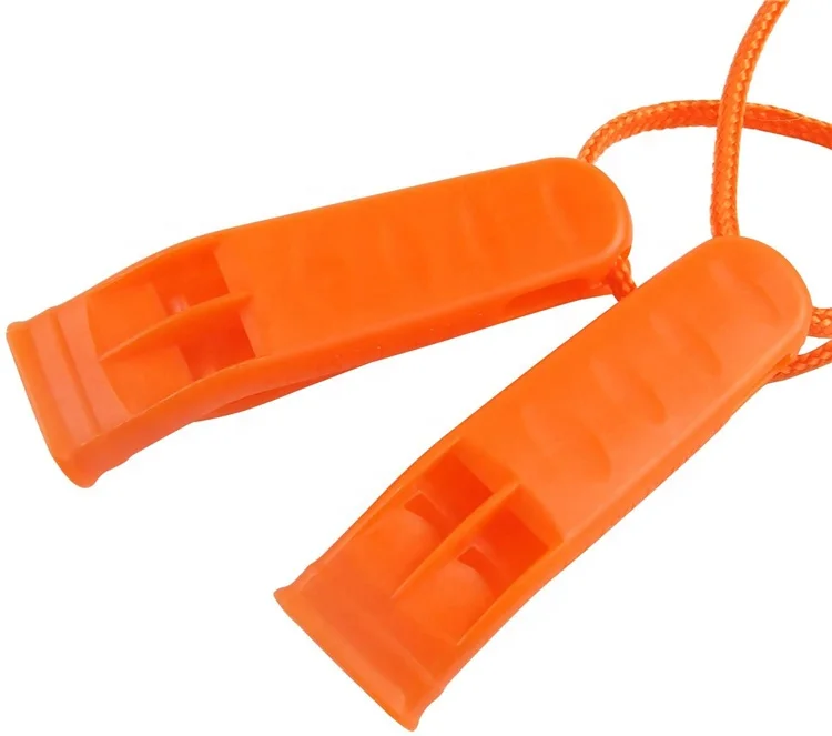 

2 Pack Emergency Safety Rescue Whistle Lightweight Plastic Survival Whistles with Lanyard and Clip