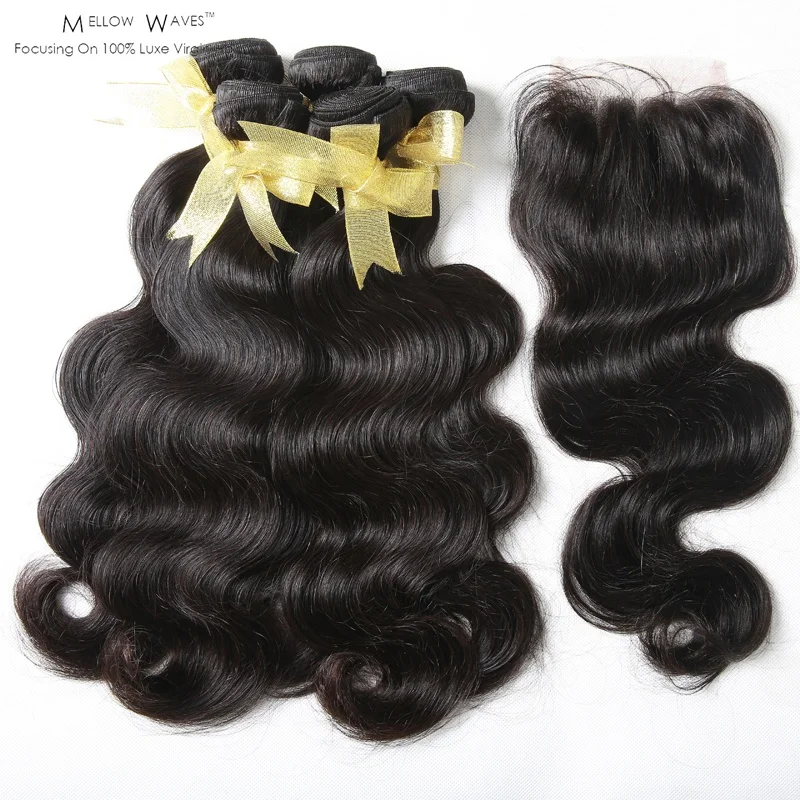 

Mellow Waves hot sale Lace Frontal Closure Brazilian Hair Body Wave 13x4 Frontals And Closures Human Hair extensions