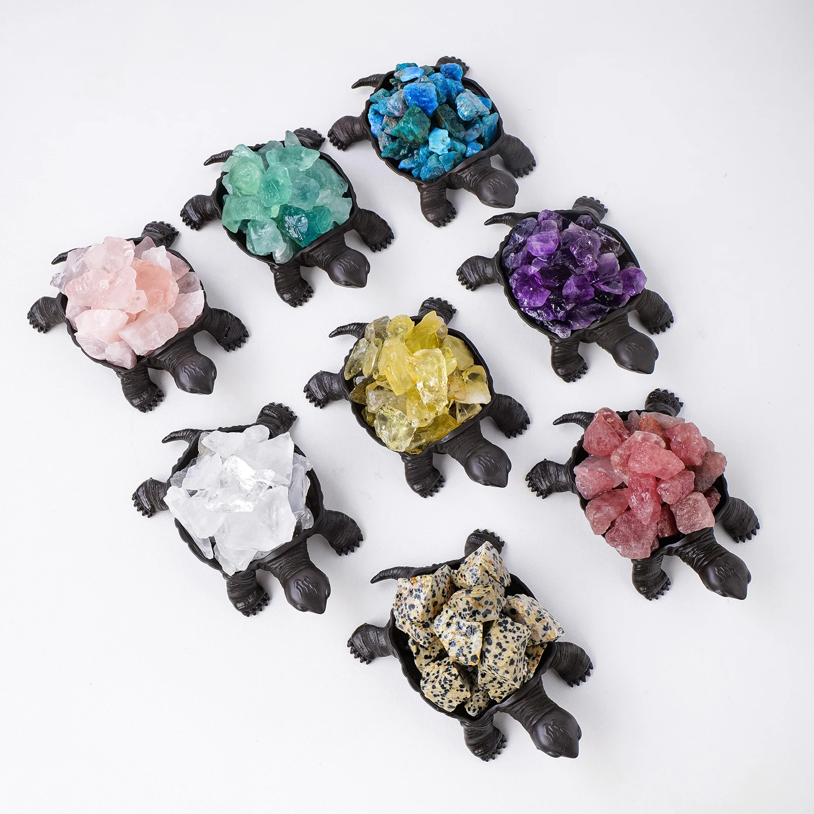 

Wholesale healing crystal cluster raw stone turtle cute Handmade crystal animal gifts for home decoration
