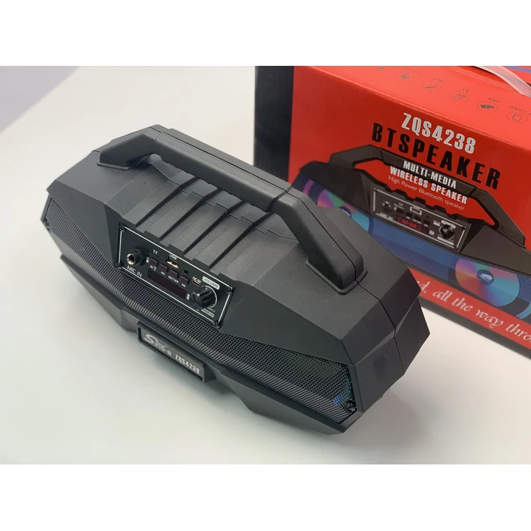 

ZQS-4238 Latest Portable Speaker ZQS Double 4 Inch Speaker Small TWS Bass Speaker With Ring Colorful Lights