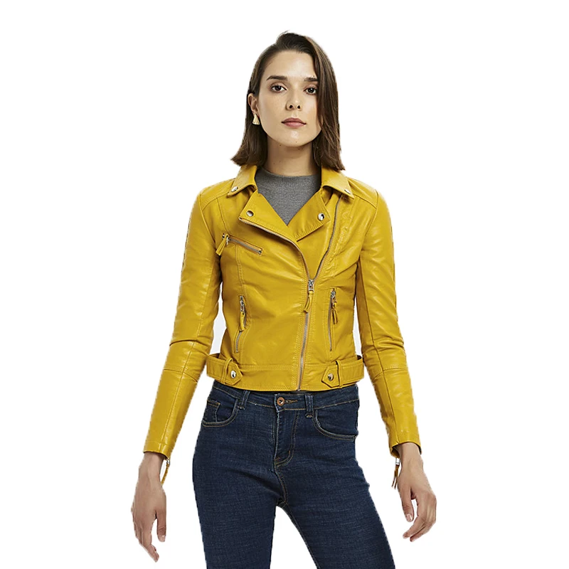Excellent quality fashionable sexy women outdoor short warm pu faux leather jacket winter clothing lady pu jacket