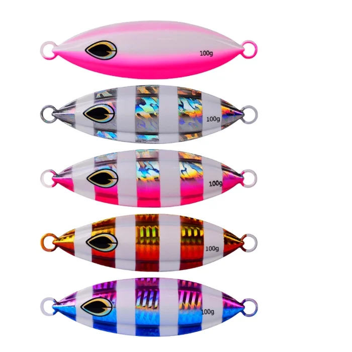 

HAWKLURE Sinking Metal Lead Fishing Jig metal jig luminous lures 40g 60g 80g 100g 150g 200g slow metal jig Fishing lure, 8colors