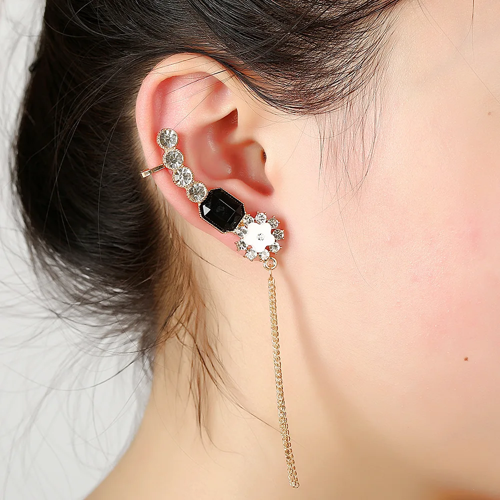 

Single Earrings Ear Crystal Resin Long Tassel Earrings for Women Fashion Single Earrings Jewelry