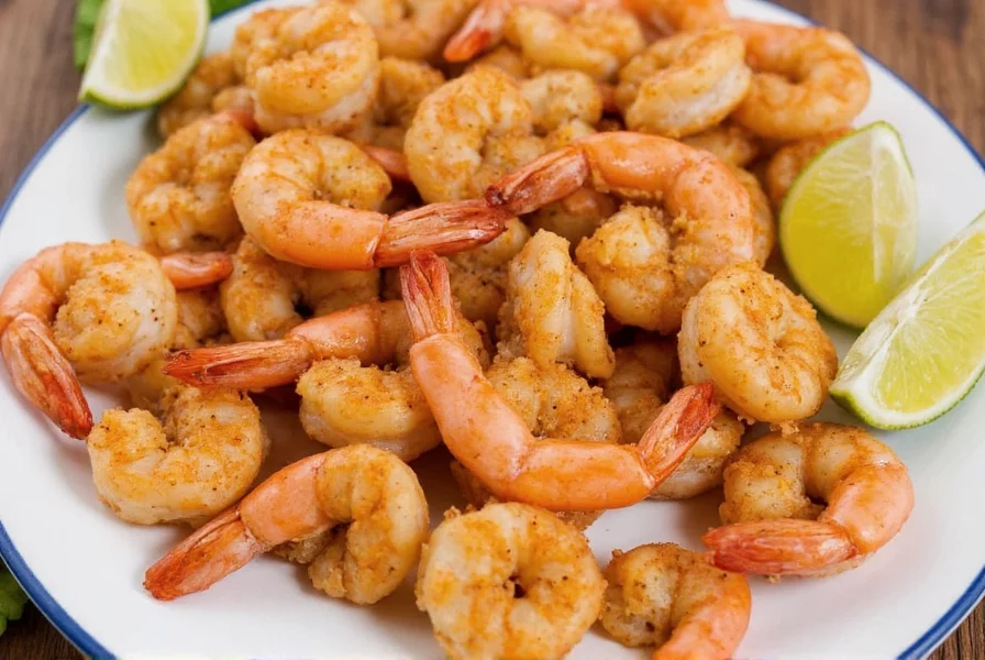 Mexican taco with seasoned shrimp