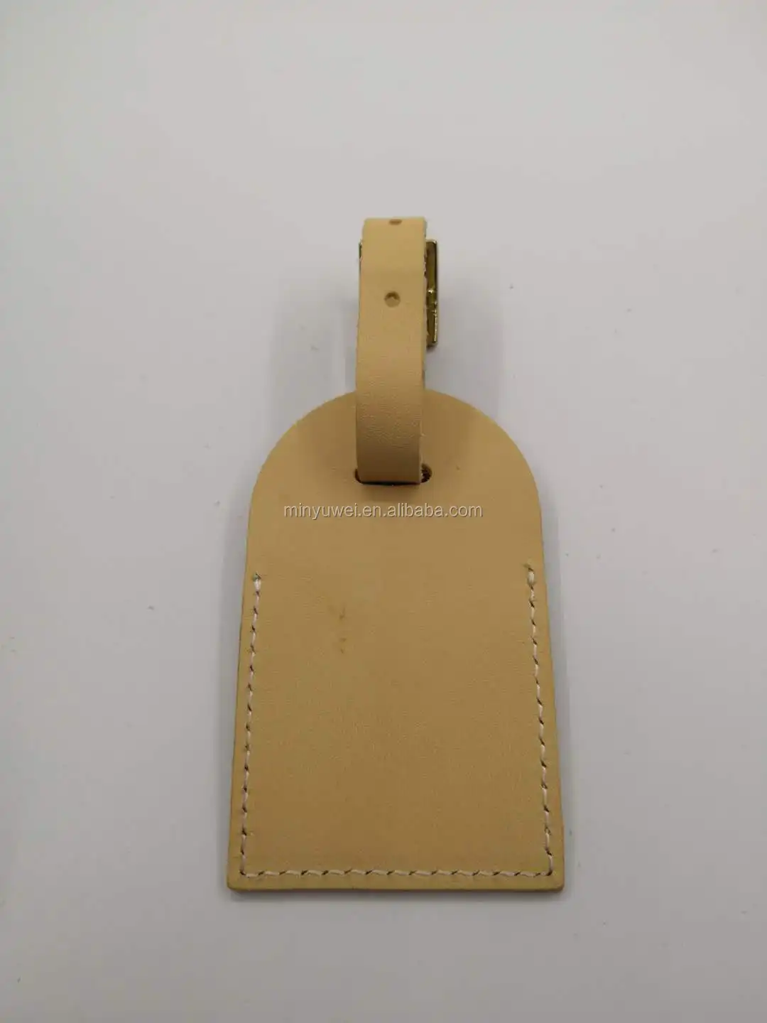 Beige Designer Luggage Tags Genuine Leather Honeymoon Travel Luggage