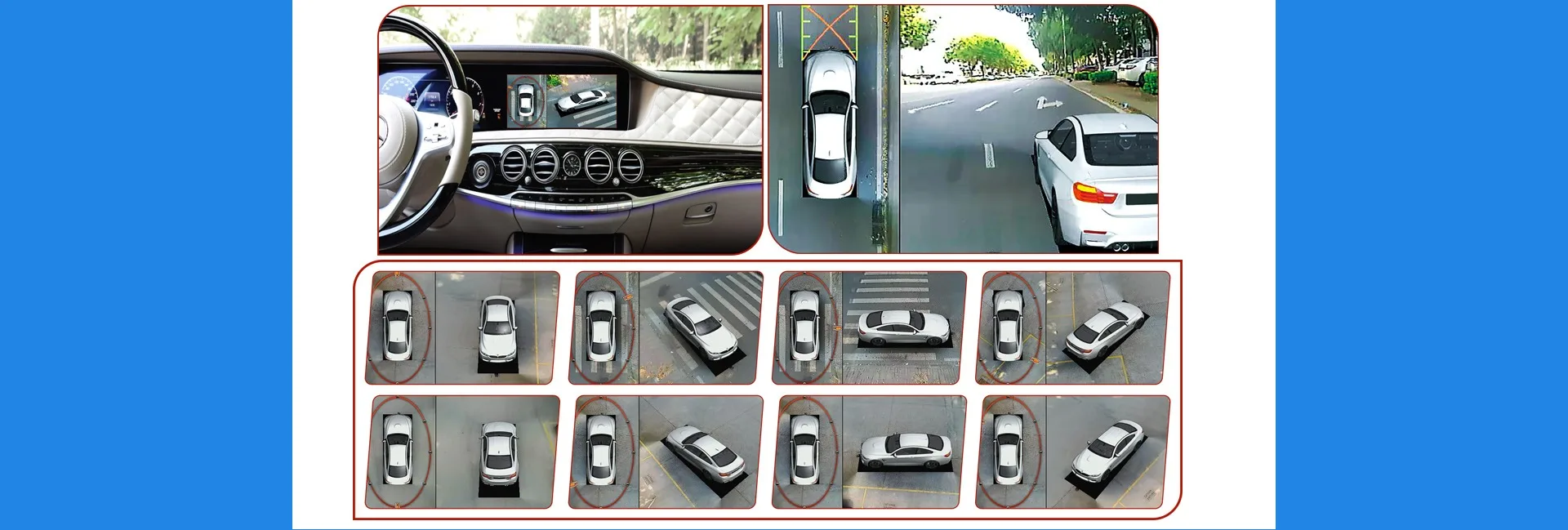 360 degree Bird View surround system car DVR 4 HD camera for Toyota Crown 2011