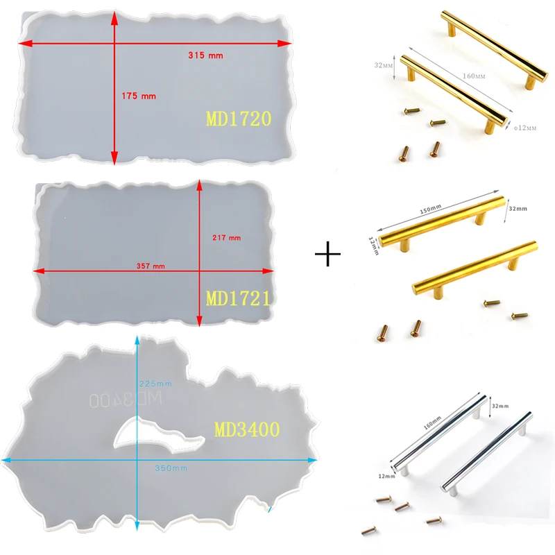 

DIY Large Irregular Tray Resin Mold Set Epoxy Casting Mould Silicone Coaster Mold