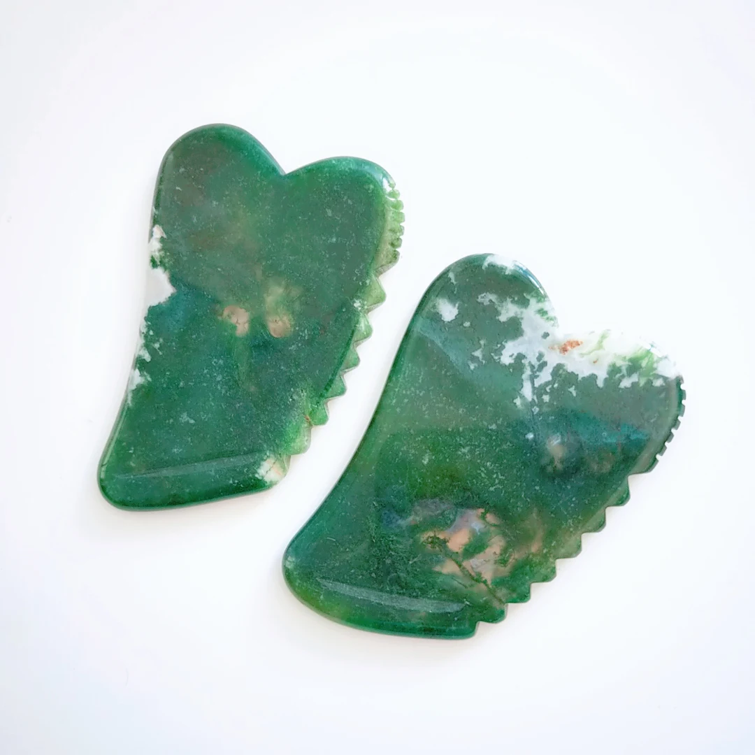 

Moss Agate Gua Sha Private Label Guasha Stone for Personal Health