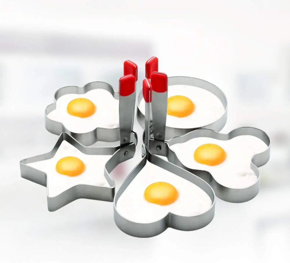 

Kitchen Accessories 5pcs 304 Stainless Steel Egg Ring Stainless For Frying Eggs, Silver