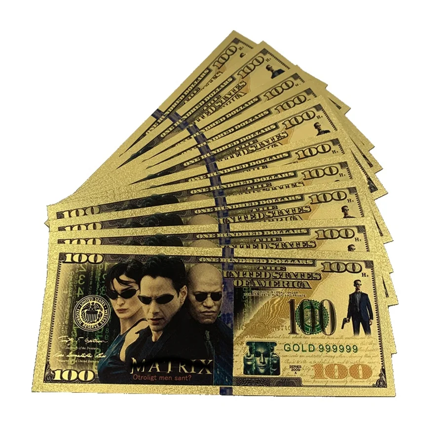 

New Colorful Super hero Golden cards Famous Hero Movie figure Banknotes gold plastic tickets for collection