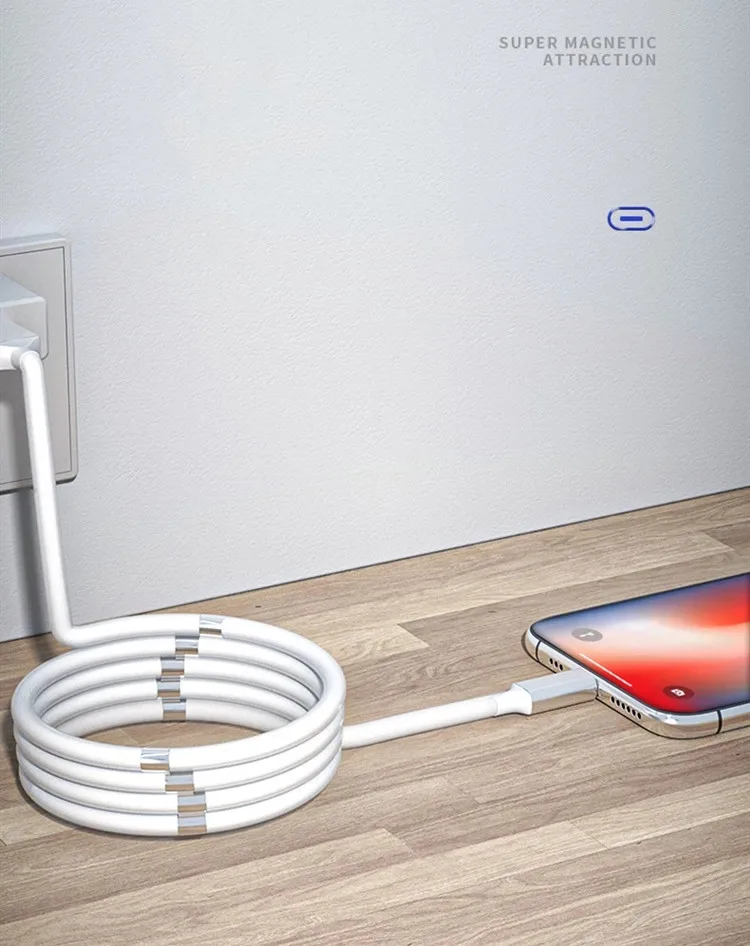 Hot Sell For iphone/ andriod/type c SuperCalla Magnetic Portable Self-Winding USB Charging Data Cable - ANKUX.COM