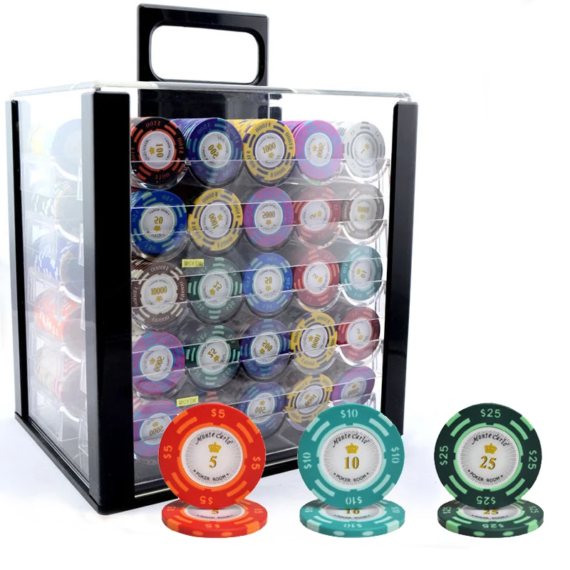 

2020 new style dollar casino jetton gambling texas hold em 500/1000/2000 clay poker chip 14g sticker case custom poker chip set