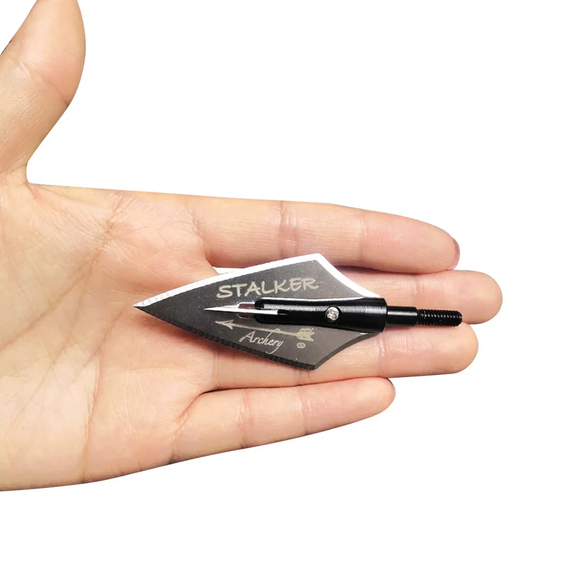 

Broadheads aluminum 4 fixed curved blades hunting with Strong, stable and big penetrating power, Silver