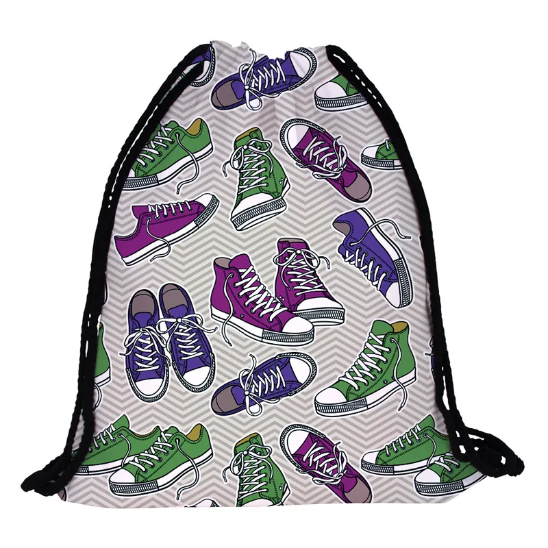 

Calico Pouch bag Drawstring With Shoes Logo Fashion Beach Bag