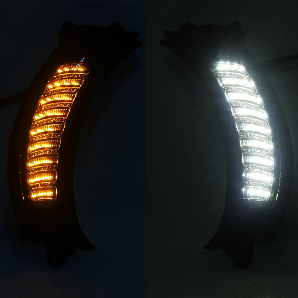 Compatible With Road Glide 2015+ Motorcycle Turn Signal Lights White Running Amber LED Turn Signals