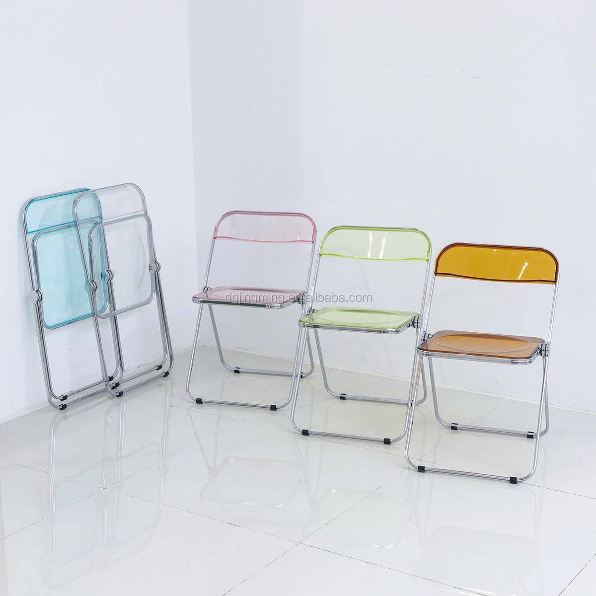 clear acrylic folding chairs PC transparent plastic chairs