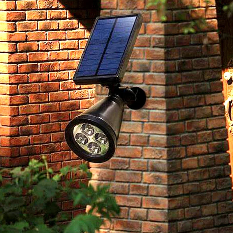 Factory Price 2 in 1 Bright Lamp 4 LED Outdoor Solar Spotlights For House Lighting
