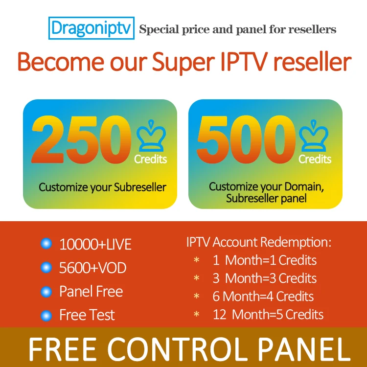 12 Months Iptv Reseller Panel 10000+live5000+vod Usa Arabic African ...