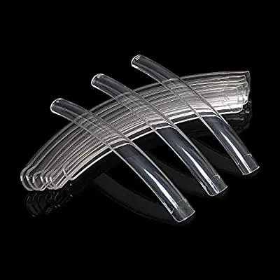 

XXL extra long curve false fake nail art tips for display clear natural