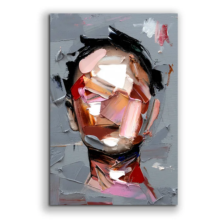 Modern Artwork Abstract Face Print Oil Painting Abstract Canvas Art Portrait Canvas Painting for Decor