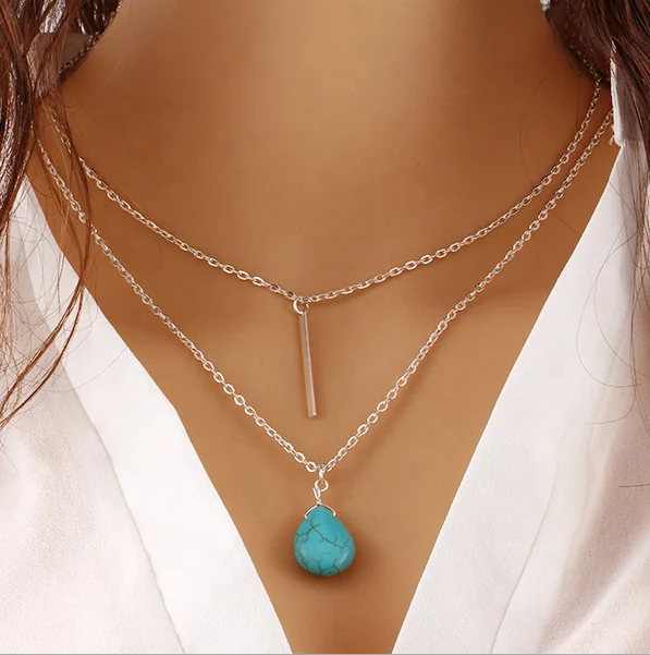 

Fahion Silver and Gold Layered Necklaces Charm Pendant Jewelry necklace