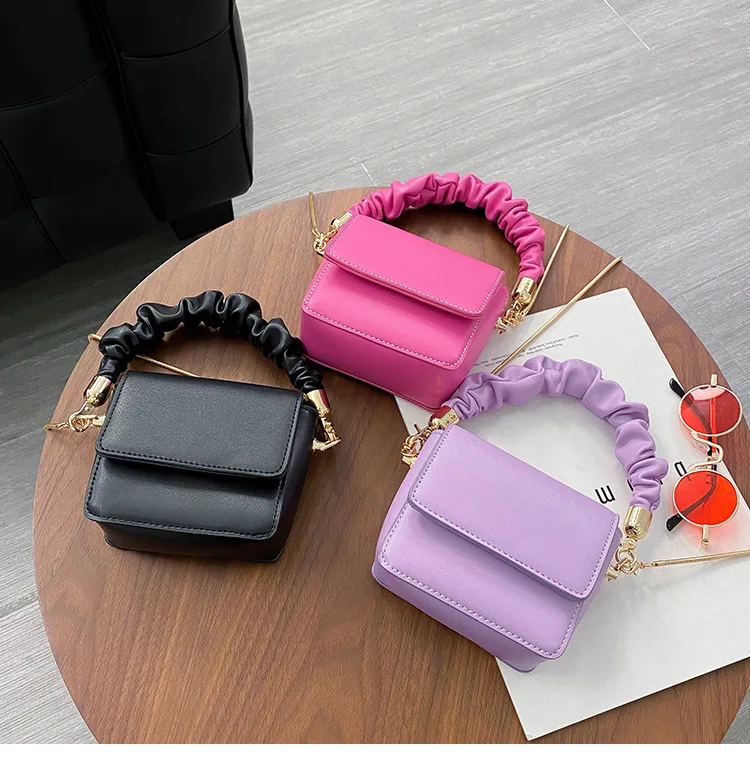 

2021 Fashion Cute Mini Chain Shoulder Bags Women Pu Leather Small Flap messenger Bags Girl Party Lipstick Handbag