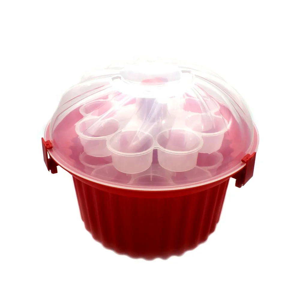 

Cupcake Carrier Holds up to 24 cupcakes, Stacking Cupcake Storage Container, Red