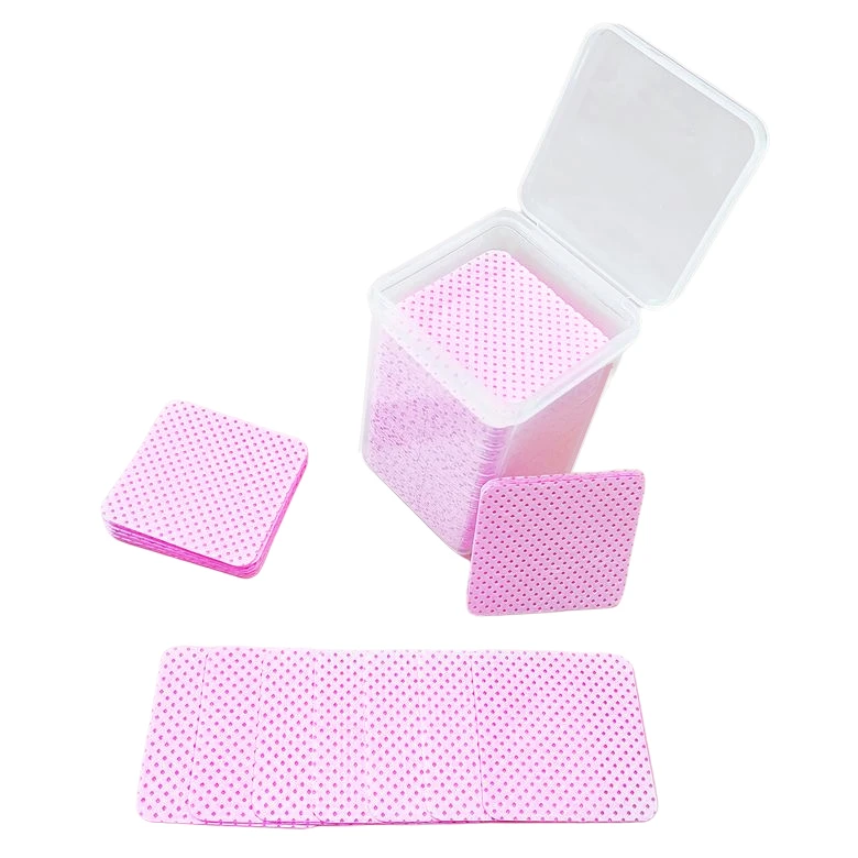 

New Private Label Plastic Box Packing Nail Lint Free Wipes Custom Nail Polish Removal Wipes 200pcs, White or light purple