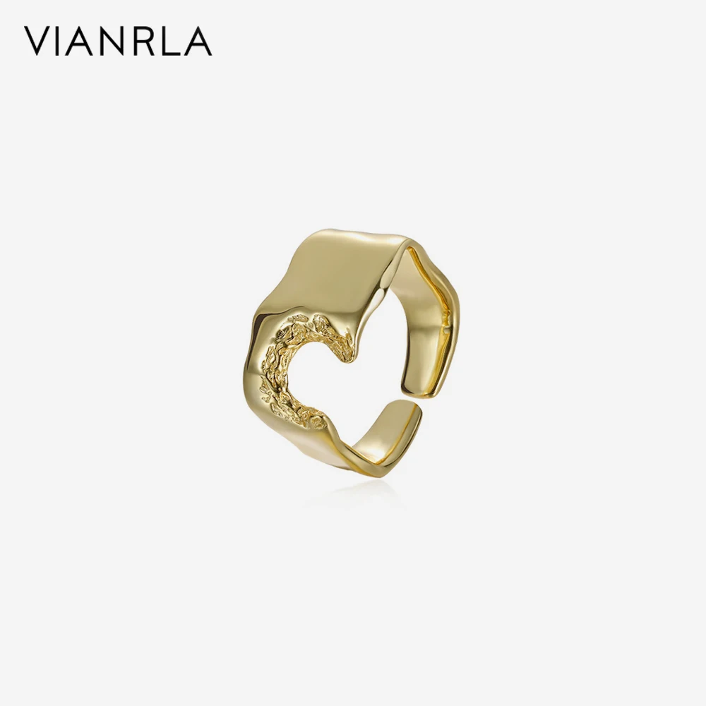 

VIANRLA 925 Sterling Silver Ring 18K Gold Ring Minimalist Style Nickle Free Laser Logo Support Drop Shipping