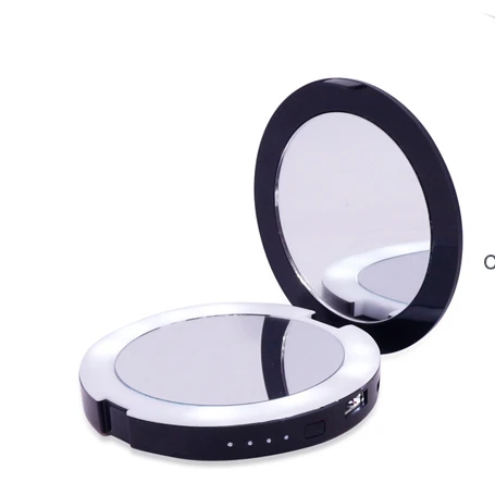 

Compact 2600mAh Power Bank Charger 1/5X Magnifying LED Mirror With Lights