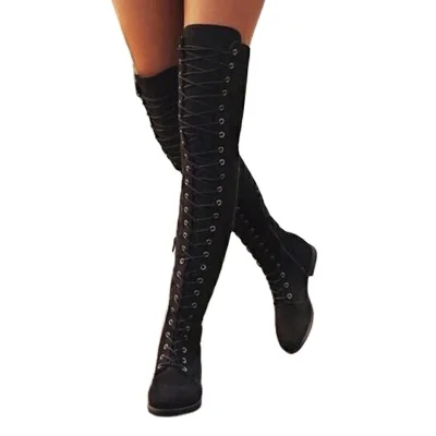 

2020 Autumn winter European and American personality over the knee boots European and American plus-size women's boots, As shown in figure