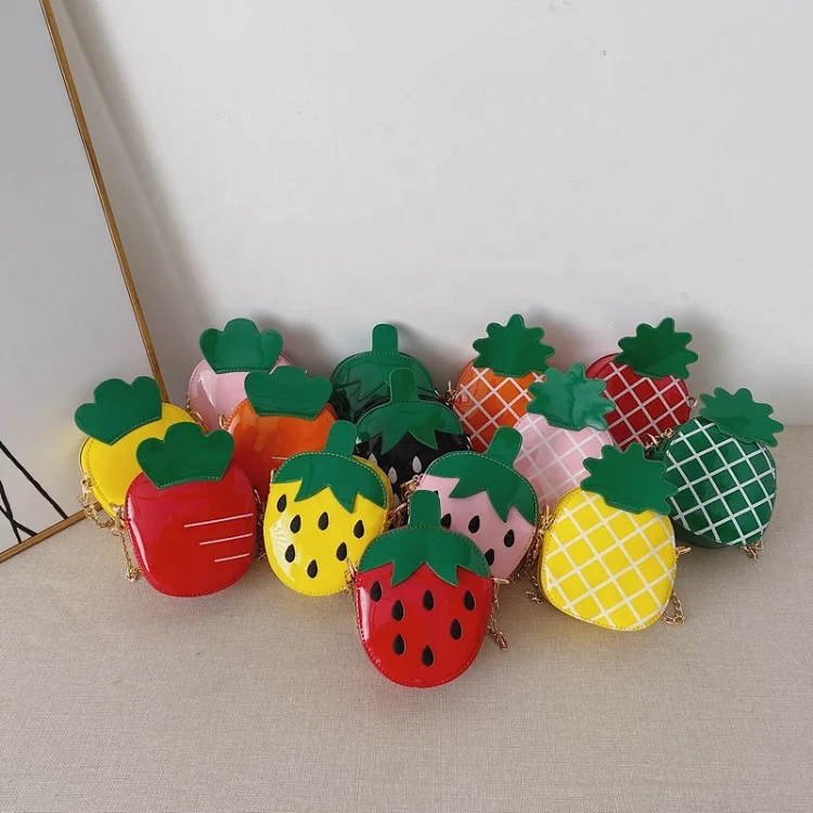 

Qetesh Cute Mini Strawberry Pineapple Design Crossbody Kids Purses Handbags