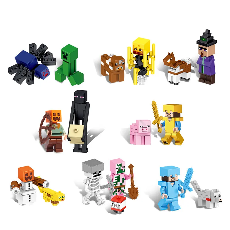 

16pcs/set 4-5cm Steve Figures Model Assemble Building Blocks Bricks Toys
