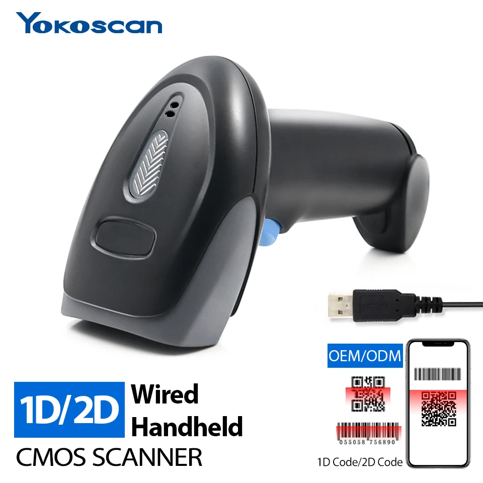 

Yokosca Price Lector 2D Qr Long Range Bar Code Scan Reader Wired Hand held Barcode Scanner Usb for Supermarkets Factory