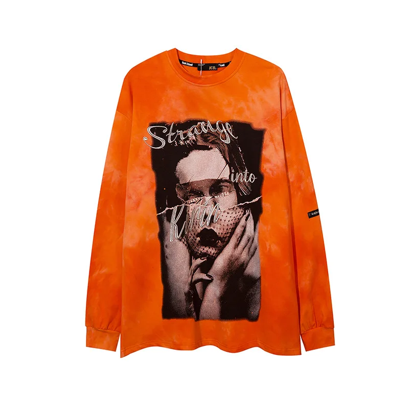 

2022 New Trend Retro Tie Dye Printed Men's Long Sleeve T-Shirt