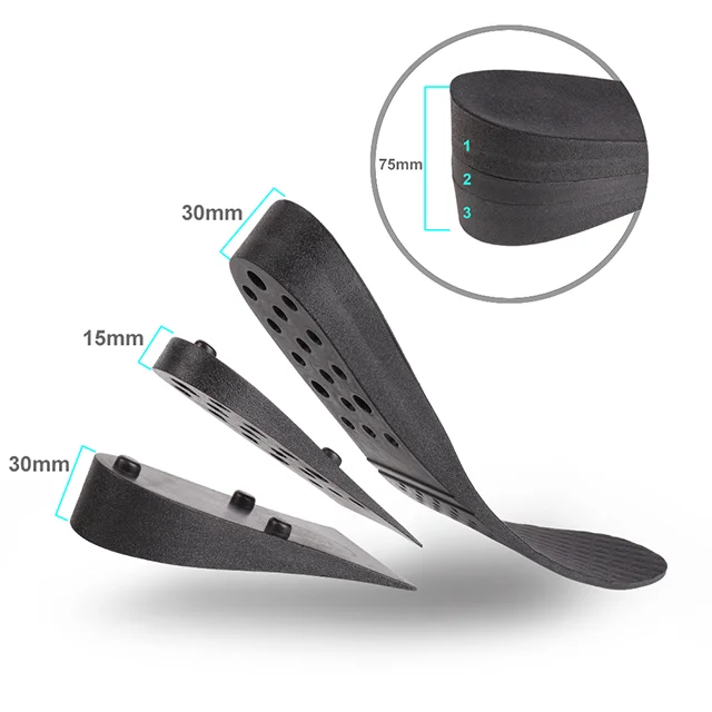

Elevator Insole Cushion Insert Height Increase Layer Adjustable Insole Adjustable Soft 3 Layers Height Increase Insoles