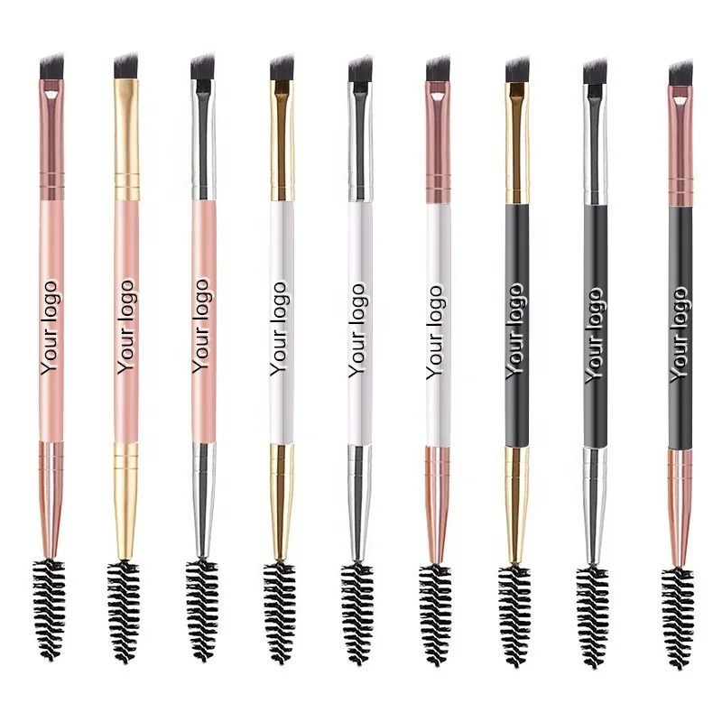 

Private Label Beauty Product Single Makeup Tool Spoolie Angled Brow Brush Eyebrow Brushes, 9 colors of packaging