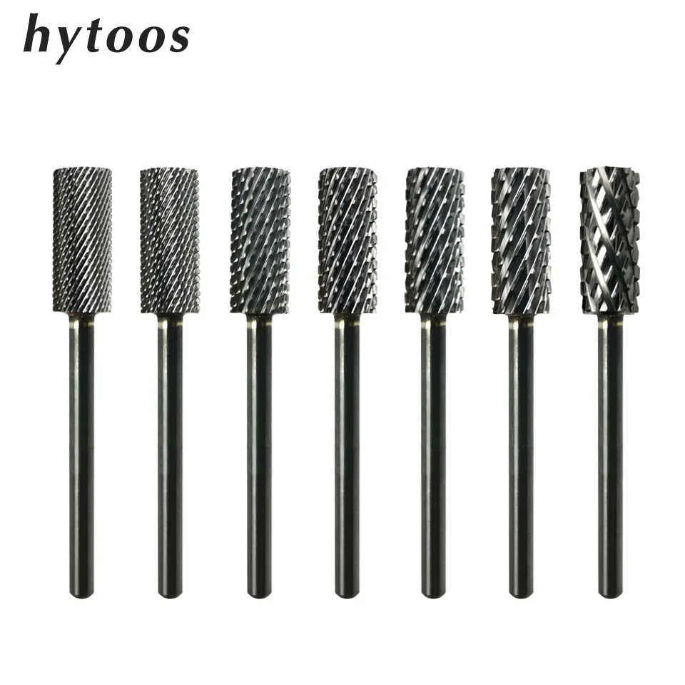 

HYTOOS Small Barrel Nail Drill Bit 3/32" Carbide Nail Bits Milling Cutter For Manicure Nails Drills Accessories Gel Remove Tool
