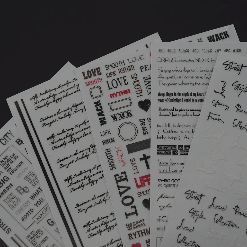 

Eco-Friendly And Safety Nail Art Decals The English Words Nail Sticker Nail Seal